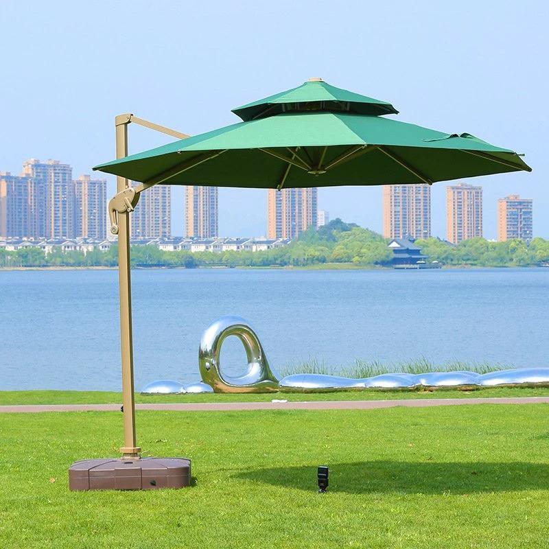 Ô lệch tâm hợp kim 3m tròn nâng hạ xoay 360 đế nhựa đổ nước màu xanh rêu