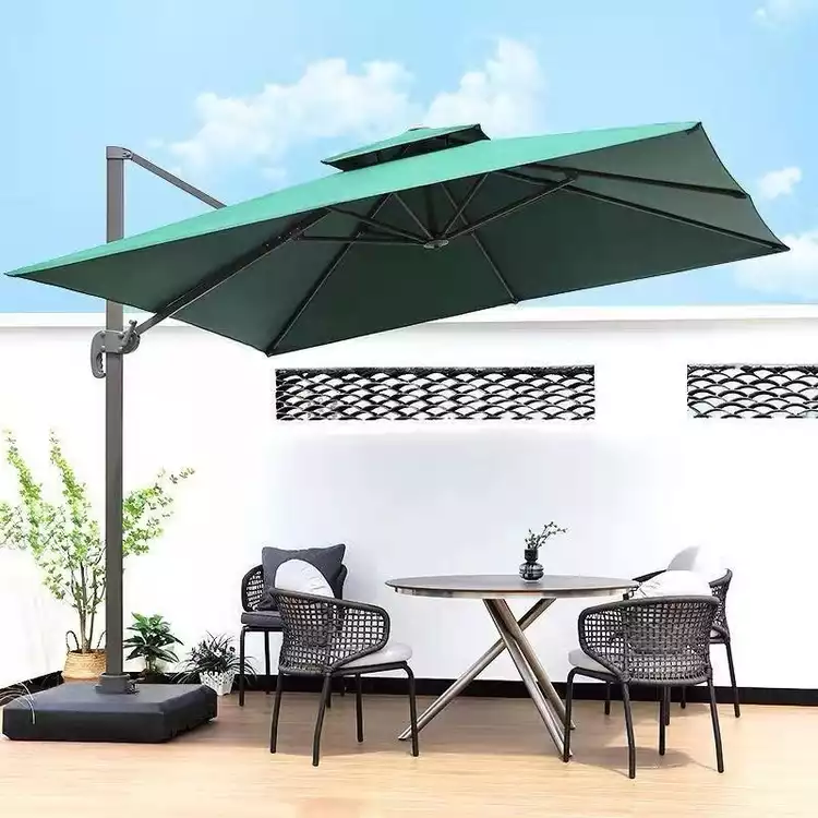 Ô lệch tâm hợp kim 3x3m vuông nâng hạ xoay 360 đế nhựa đổ nước